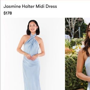 Jasmine Halter Midi Dress MUMU XS